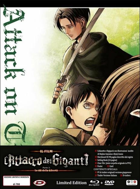 L' attacco dei giganti. Il film. Parte 2: Le ali della libertà (DVD + Blu-ray) di Tetsuro Araki