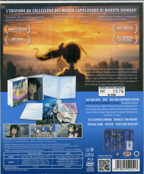 Weathering with You. Collector's Edition. Con Gadget e CD (DVD + 2 Blu-ray) di Makoto Shinkai - Blu-ray - 2