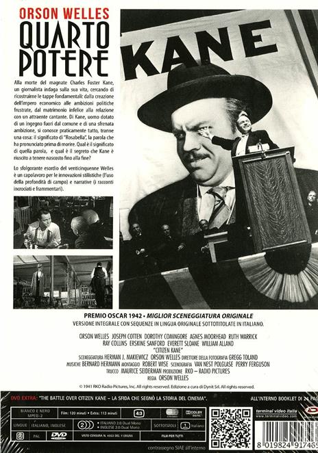 Quarto potere (2 DVD) di Orson Welles - DVD - 2