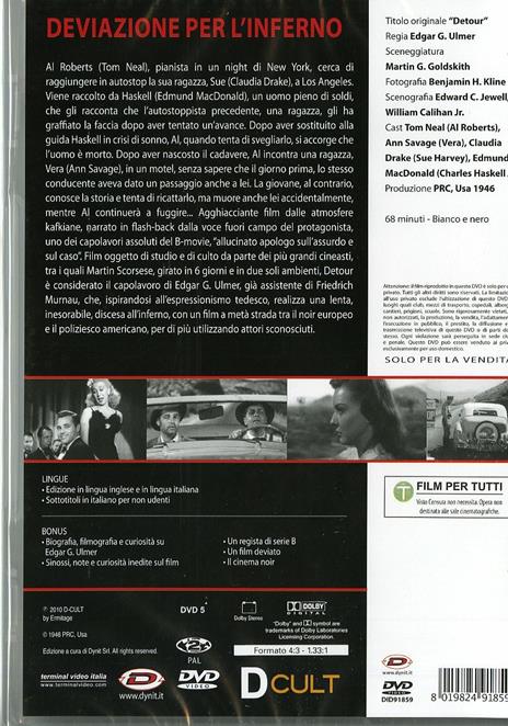 Deviazione per l'inferno di Edgar G. Ulmer - DVD - 2