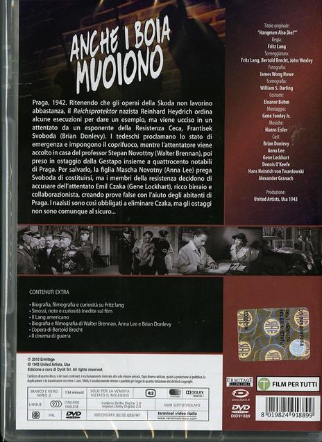 Anche i boia muoiono di Fritz Lang - DVD - 2
