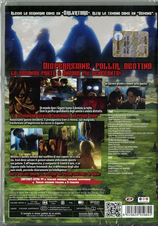 L' attacco dei giganti. Il film. Parte 2: Le ali della libertà di Tetsuro Araki - DVD - 2