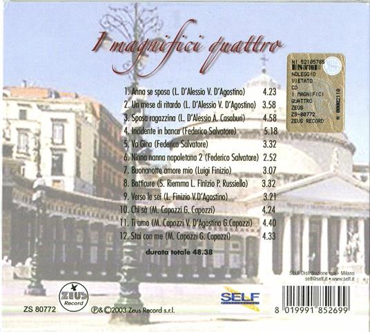I magnifici quattro - CD Audio di Gigi D'Alessio,Gigi Finizio,Federico Salvatore,Gianluca Capozzi - 2