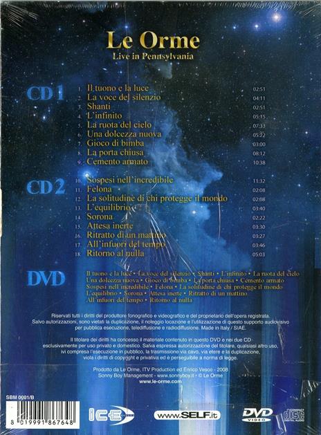 Live in Pennsylvania - CD Audio + DVD di Le Orme - 2