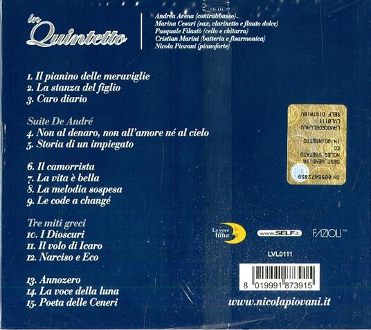 In quintetto - CD Audio di Nicola Piovani - 2