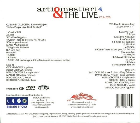 The Live - CD Audio + DVD di Arti & Mestieri - 2