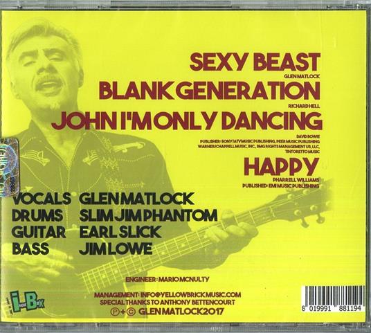 Sexy Beast - CD Audio di Glen Matlock - 2