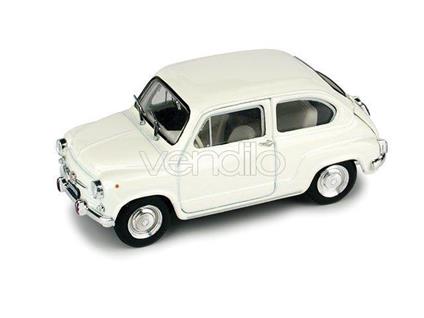 Bm0349-01 Fiat 600 D Fanalone 1965 Bianco Upd 1.43 Modellino Brumm