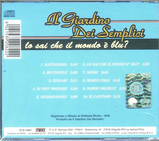 Lo sai che il mondo è blu? - CD Audio di Il Giardino dei Semplici - 2