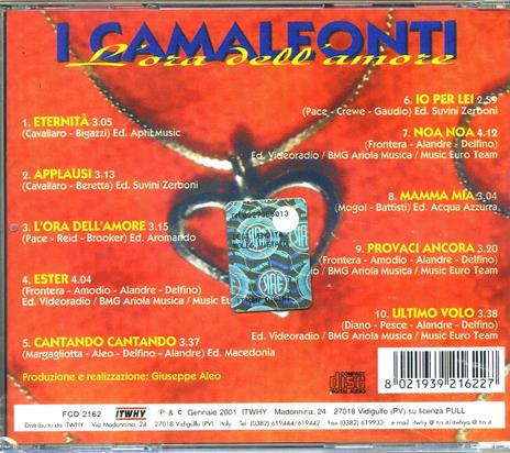 L'ora dell'amore - CD Audio di Camaleonti - 2