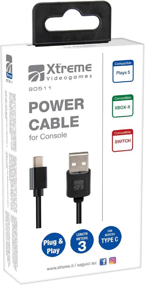 : Cavo alimentazione Lightning 2mt Type C to Type C (PS5 Slim) - 6