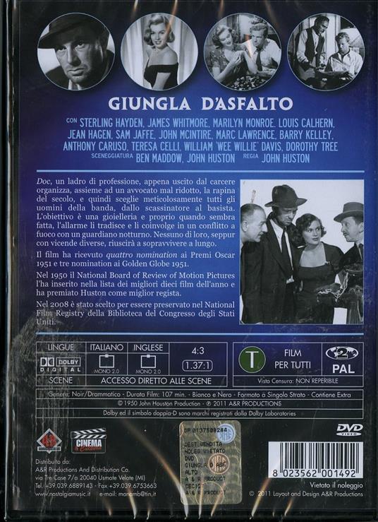 Giungla d'asfalto di John Huston - DVD - 2