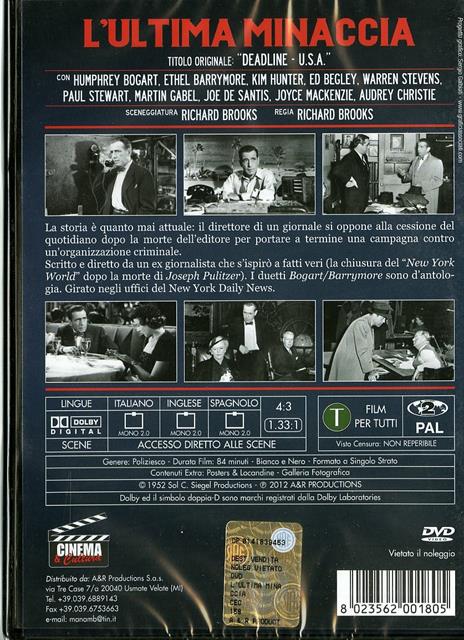 L' ultima minaccia di Richard Brooks - DVD - 2