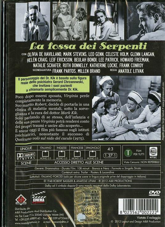 La fossa dei serpenti di Anatole Litvak - DVD - 2
