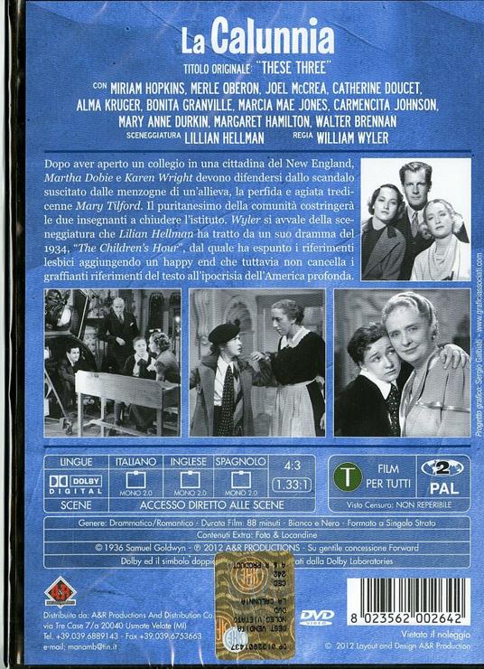 La calunnia (DVD) di William Wyler - DVD - 2