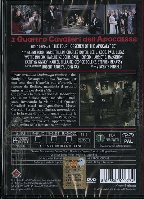 I quattro cavalieri dell'Apocalisse di Vincente Minnelli - DVD - 2