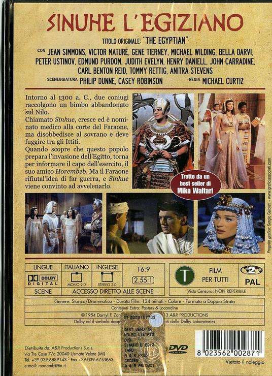 Sinuhe l'egiziano di Michael Curtiz - DVD - 2