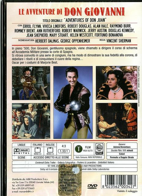 Le avventure di Don Giovanni<span>.</span> Limited Edition di Vincent Sherman - DVD - 2