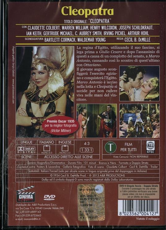 Cleopatra di Cecil B. DeMille - DVD - 2