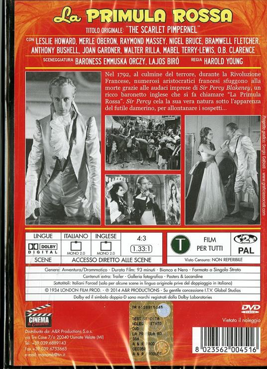 La primula rossa di Harold Young - DVD - 2