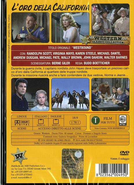 L' oro della California di Budd Boetticher - DVD - 2