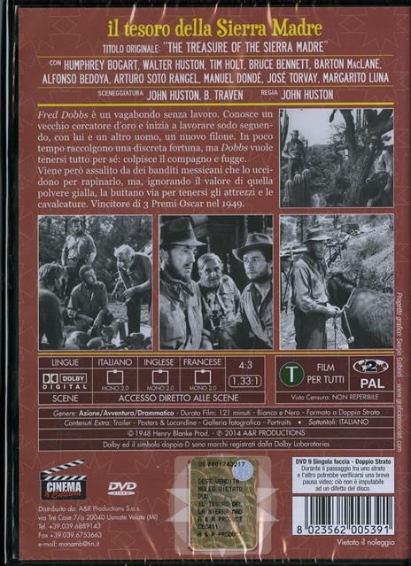 Il tesoro della Sierra Madre di John Huston - DVD - 2