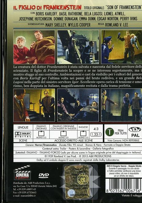 Il figlio di Frankenstein di Rowland V. Lee - DVD - 2