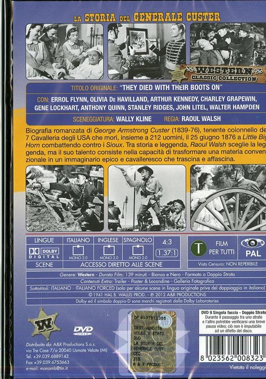 La storia del generale Custer di Raoul Walsh - DVD - 2