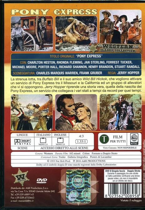 Pony Express di Jerry Hopper - DVD - 2