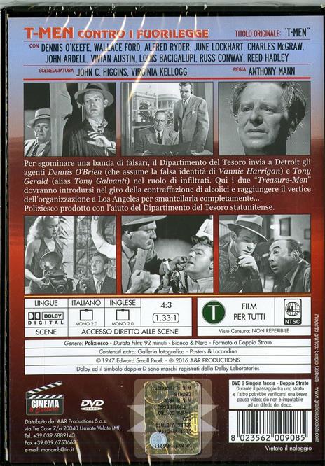 T-Men contro i fuorilegge di Anthony Mann - DVD - 2