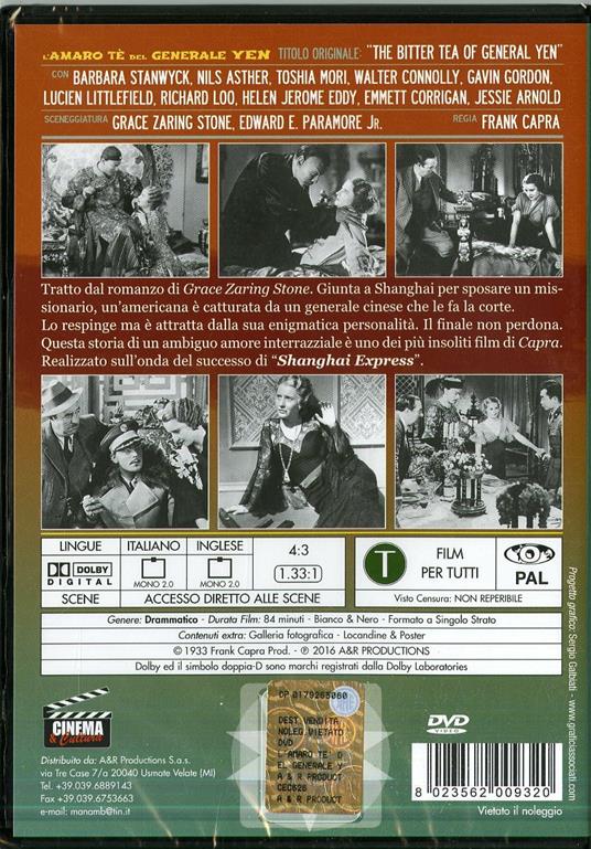 L' amaro tè del generale Yen di Frank Capra - DVD - 2