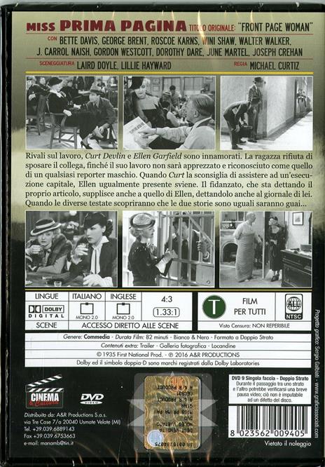 Miss prima pagina di Michael Curtiz - DVD - 2