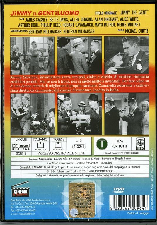 Jimmy il gentiluomo di Michael Curtiz - DVD - 2
