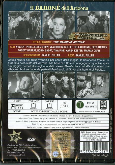 Il barone dell'Arizona (DVD) di Samuel Fuller - DVD - 2
