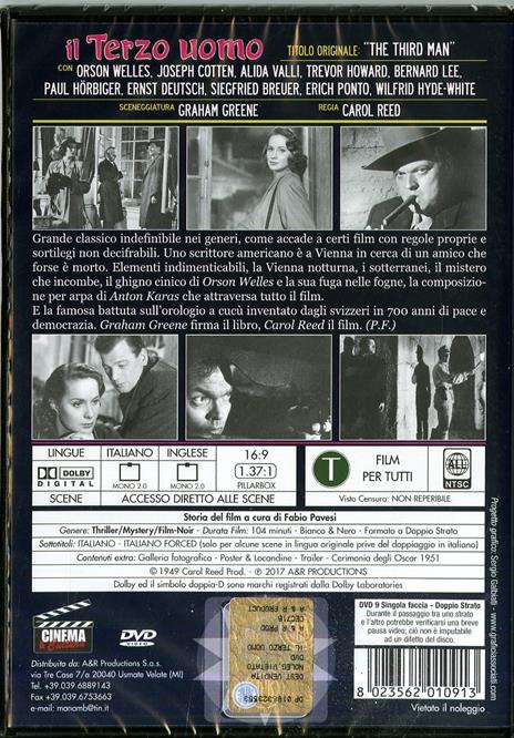 Il terzo uomo (DVD) di Carol Reed - DVD - 2