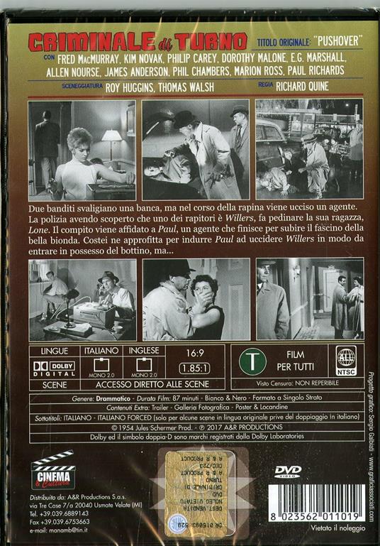 Criminale di turno (DVD) di Richard Quine - DVD - 2