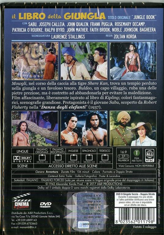 Il libro della giungla (DVD) di Zoltan Korda - DVD - 2