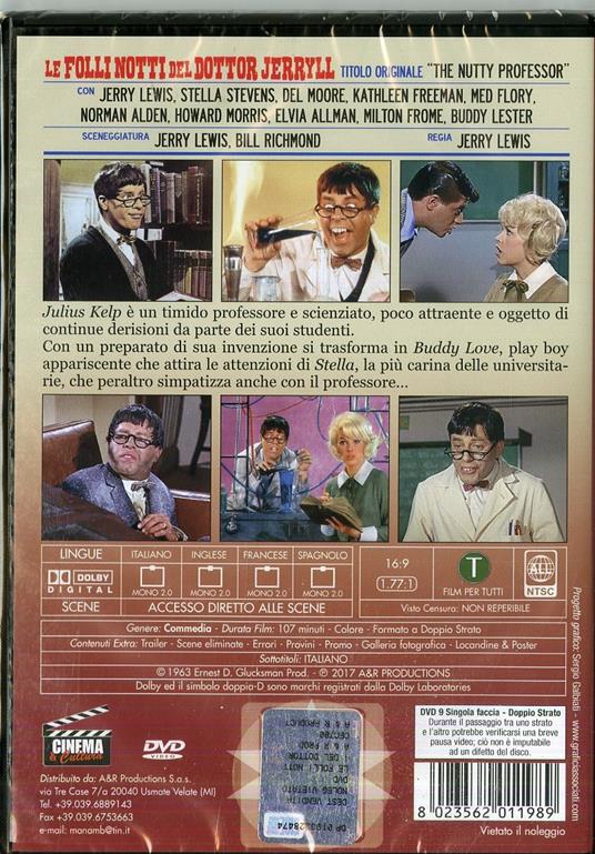 Le folli notti del dottor Jerryll di Jerry Lewis - DVD - 2