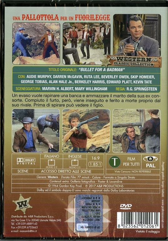 Una pallottola per un fuorilegge (DVD) di Robert G. Springsteen - DVD - 2
