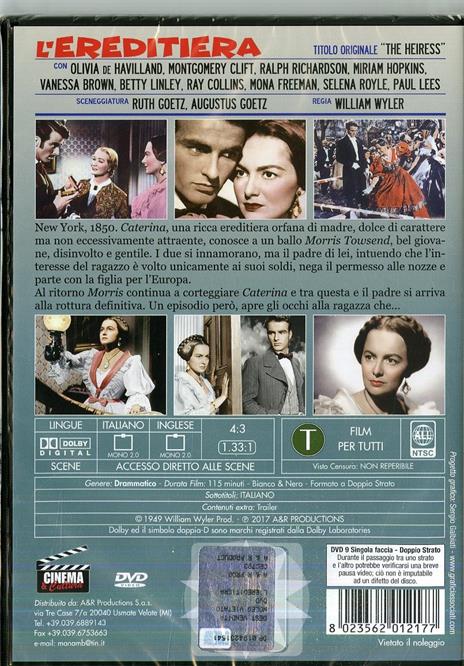 L' ereditiera (DVD) di William Wyler - DVD - 2