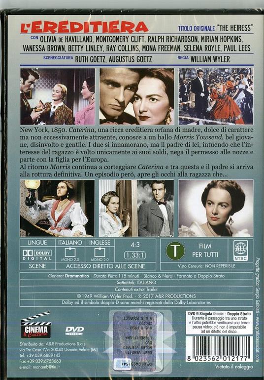 L' ereditiera (DVD) di William Wyler - DVD - 2