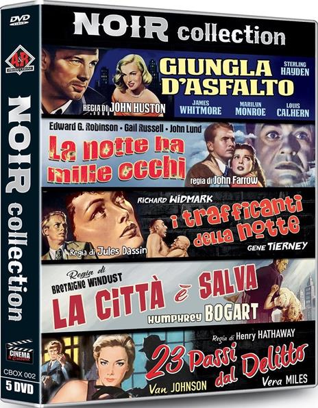 Noir Collection. Digipack (5 DVD) di Jules Dassin,John Farrow,Henry Hathaway,John Huston,Raoul Walsh,Bretaigne Windust