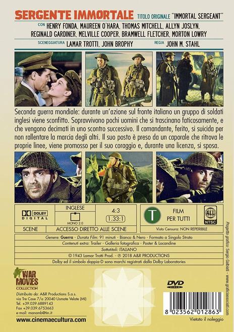 Sergente immortale (DVD) di John M. Stahl - DVD - 2