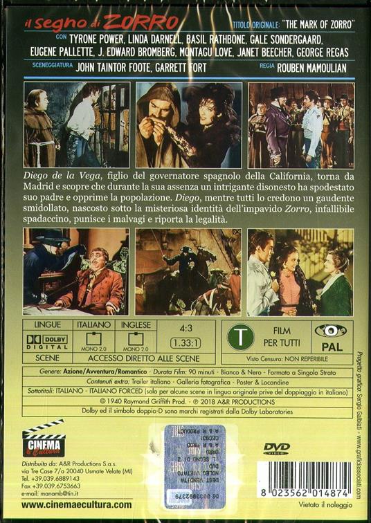 Il segno di Zorro (DVD) di Rouben Mamoulein - DVD - 2