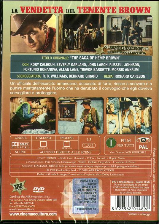 La vendetta del tenente Brown (DVD) di Richard Carlson - DVD - 2