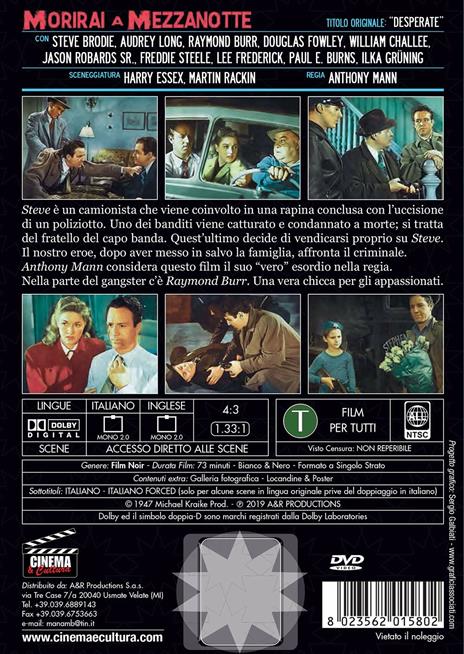 Morirai a mezzanotte (DVD) di Anthony Mann - DVD - 2