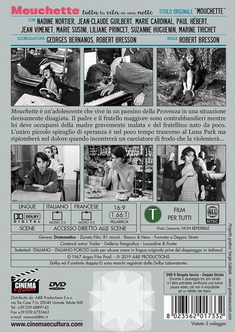 Mouchette. Tutta la vita in una notte (DVD) di Robert Bresson - DVD - 2