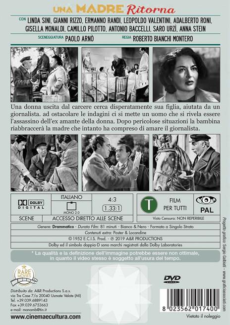 Una madre ritorna (DVD) di Roberto Bianchi Montero - DVD - 2
