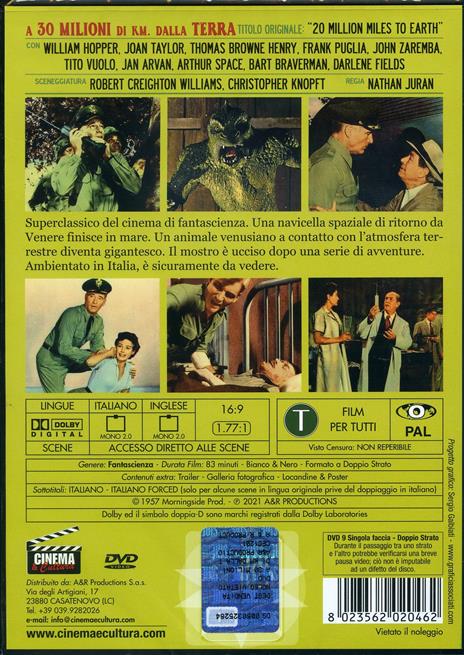 A 30 milioni di Km dalla Terra (DVD) di Nathan Juran - DVD - 2