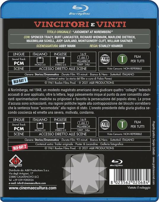 Vincitori e vinti (Blu-ray) di Stanley Kramer - Blu-ray - 2